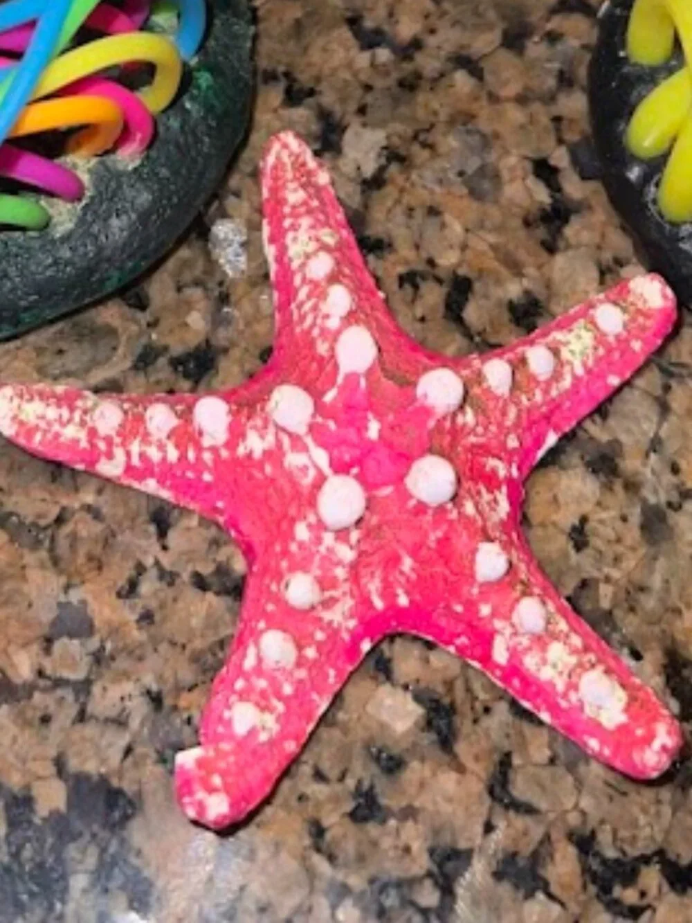 4 piece set, brightly colored fish tank decorations